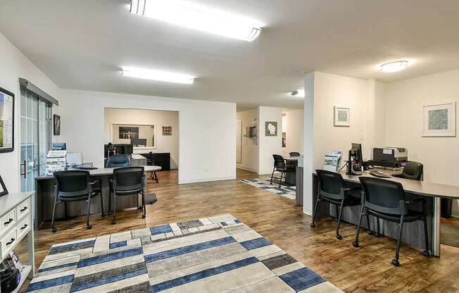 Leasing office area at rivers edge apartments