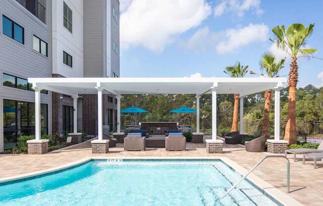 patio poolside for guests