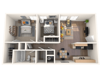 2 beds, 1 bath, 786 sqft, $1,038