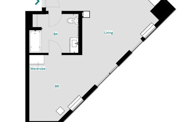 Studio, 1 bath, 388 sqft, $1,375, Unit 231