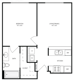 1 bed, 1 bath, 579 sqft, $1,414