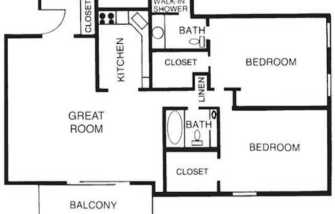 2 beds, 2 baths, 1,070 sqft, $1,228