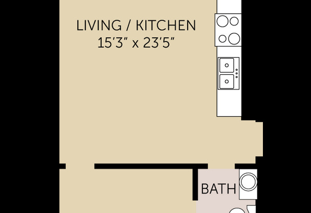 1 bed, 1 bath, 600 sqft, $975, Unit 105