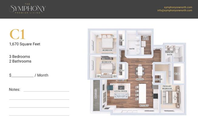 3 beds, 2 baths, 1,694 sqft, $3,360, Unit 209