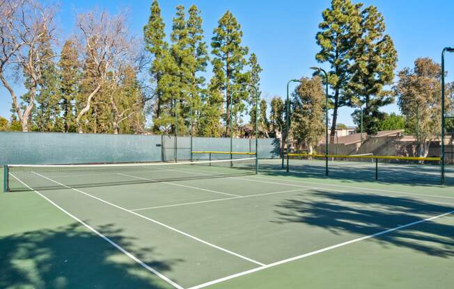 take a swing at one of the many tennis courts