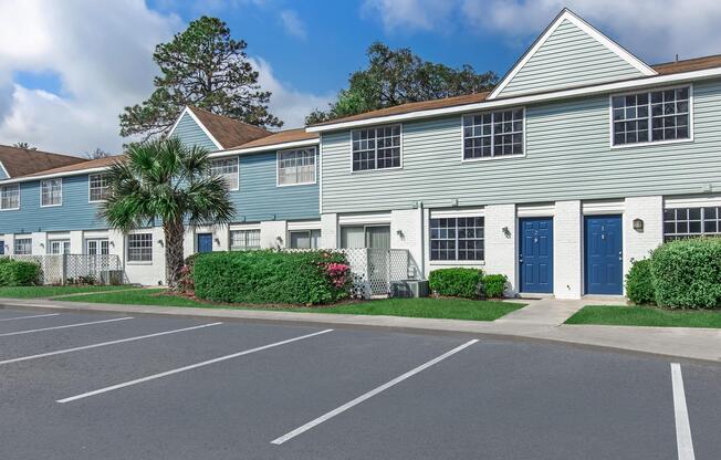 a close up of a street in front of a house