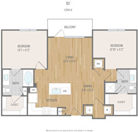 2 beds, 2 baths, 1,044 sqft, $1,840