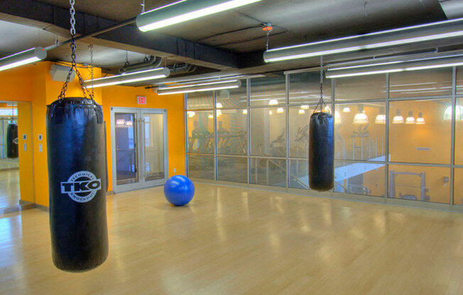 Fitness Center With Yoga/Stretch Area at Highland Park at Columbia Heights Metro, Washington, DC, 20010