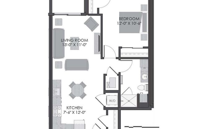 1 bed, 1 bath, 711 sqft, $1,500, Unit 315