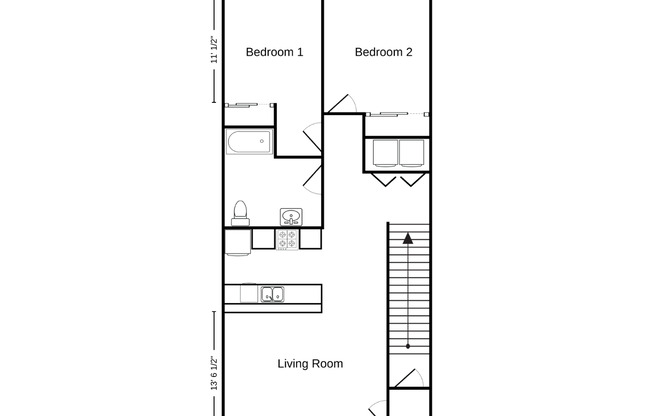 2 beds, 1 bath, 1,019 sqft, $1,345, Unit ST 1415-03
