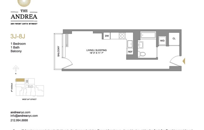 Studio, 1 bath, $4,810, Unit 6J