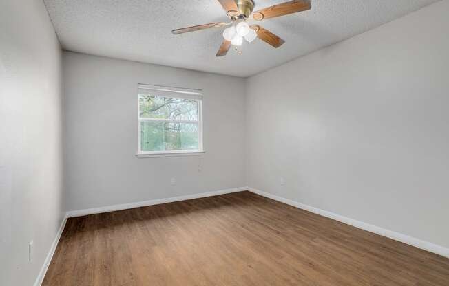 Bedroom at The Villas at Quail Creek Apartments in Austin Texas June 2021