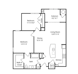 2 beds, 1 bath, 1,037 sqft, $2,023