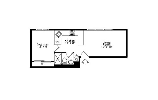 1 bed, 1 bath, 400 sqft, $1,295, Unit 56-2W