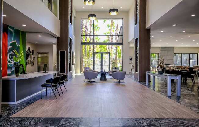 club house lobby at Avora apartments