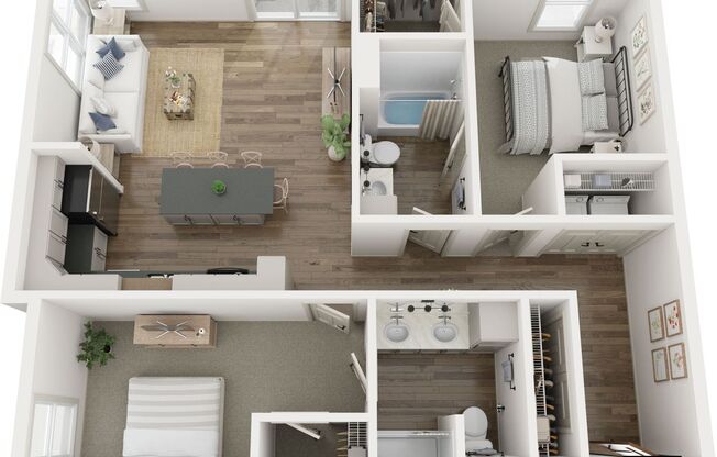 2 beds, 2 baths, 1,119 sqft, $1,550, Unit 216