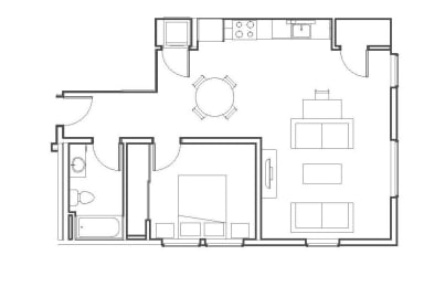 1 bed, 1 bath, 765 sqft, $2,006