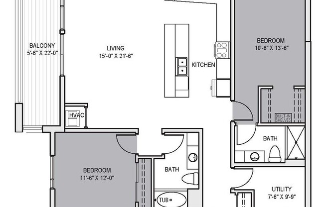 2 beds, 2 baths, 1,513 sqft, $2,578, Unit 307