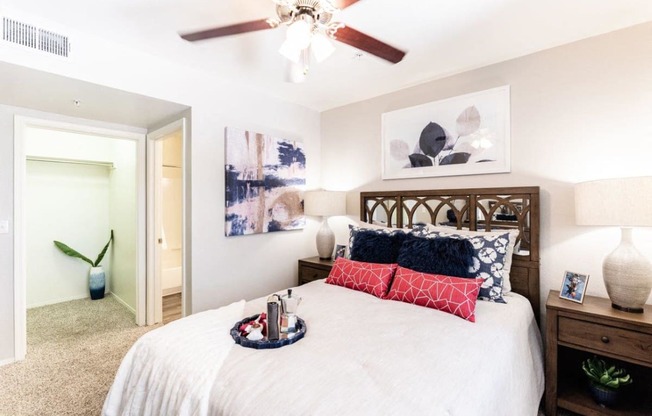 ceiling fan bedroom at Vista Grove Apartments, Mesa, AZ