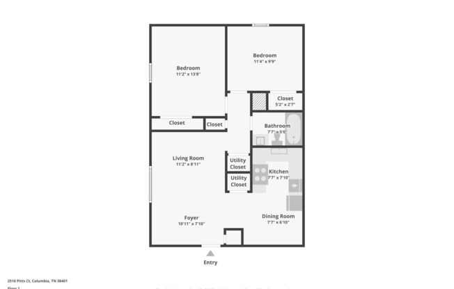 2 beds, 1 bath, 770 sqft, $1,349