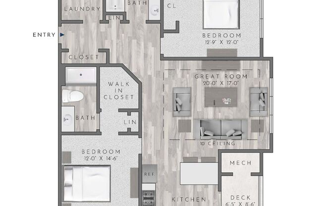 2 beds, 2 baths, 1,230 sqft, $3,215