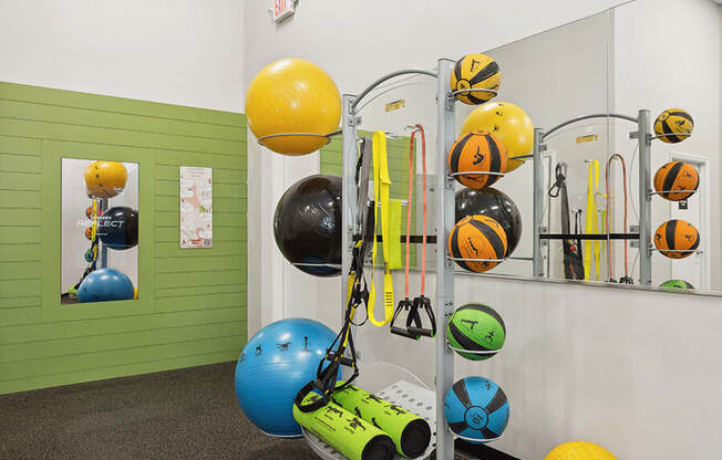 Community Fitness Center with Equipment at Grand Pavilion Apartments in Tampa, FL.