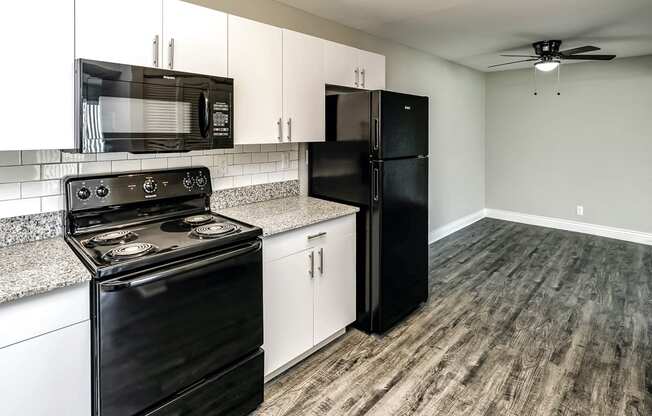 Beautiful newly-renovated one, two and three bedroom apartment townhomes with high-end finishes at Highpoint Apartments in Omaha, NE
