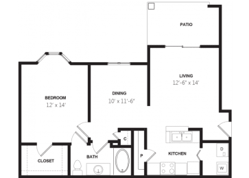1 bed, 1 bath, 801 sqft, $990