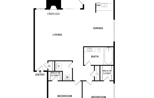 2 beds, 1 bath, 985 sqft, $1,620