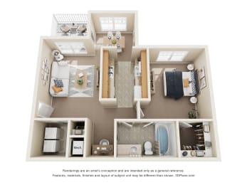 1 bed, 1 bath, 781 sqft, $1,520