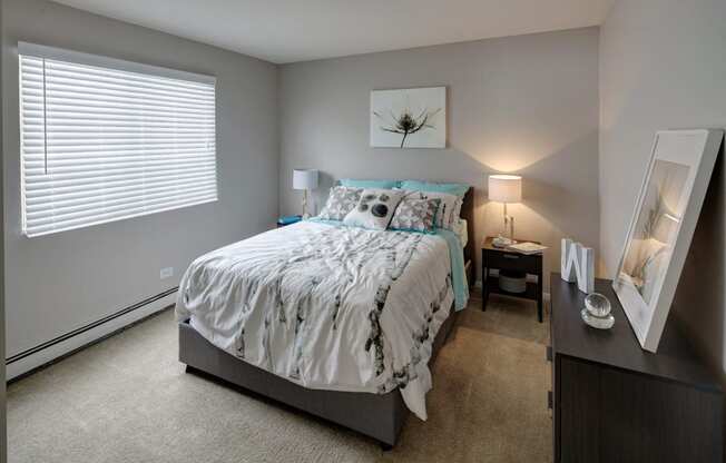 Spacious Bedroom With Comfortable Bed at Westmont Village, Illinois, 60559