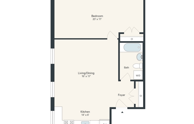 1 bed, 1 bath, 781 sqft, $1,615