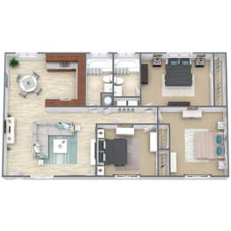 3 beds, 2 baths, 1,125 sqft, $2,994
