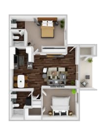 2 beds, 2 baths, 1,100 sqft, $1,471