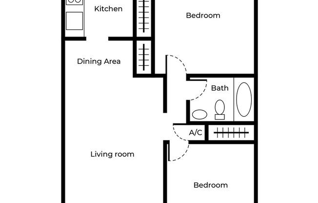 2 beds, 1 bath, 825 sqft, $2,025, Unit A - 109