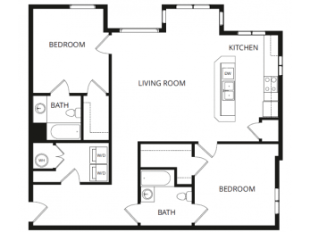 2 beds, 2 baths, 1,093 sqft, $1,375