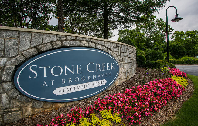 Stone Creek at Brookhaven Apartments Entrance Sign in Atlanta, GA 30329