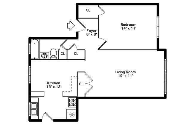 1 bed, 1 bath, 675 sqft, $1,325, Unit 950-7