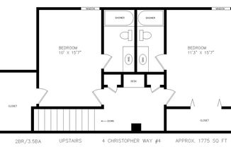 3 beds, 3.5 baths, 1,775 sqft, $1,825, Unit 2