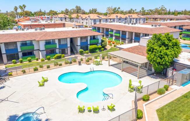 a view of a swimming pool at the resort crossings