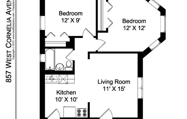 2 beds, 1 bath, 725 sqft, $2,895, Unit 857-3N