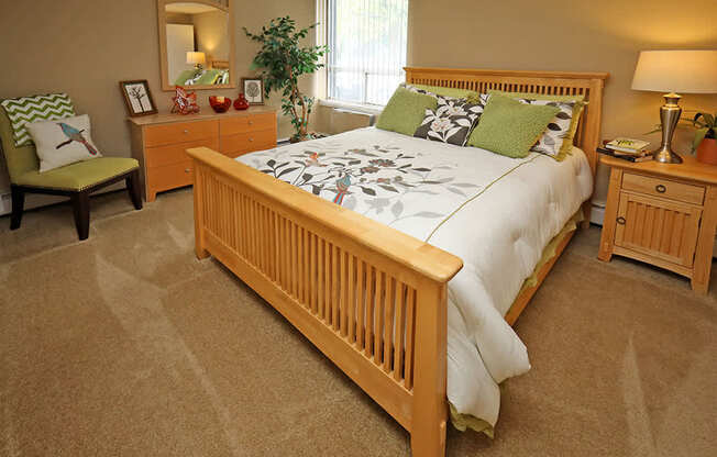 Model Suite Bedroom at Water's Edge Apartments in Euclid OH