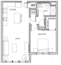 1 bed, 1 bath, 675 sqft, $1,399