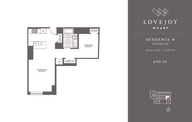 1 bed, 1 bath, 692 sqft, $3,799, Unit 10M