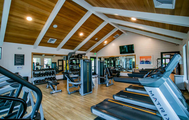 Gym with Free Weights at Apartments Salmon Creek WA