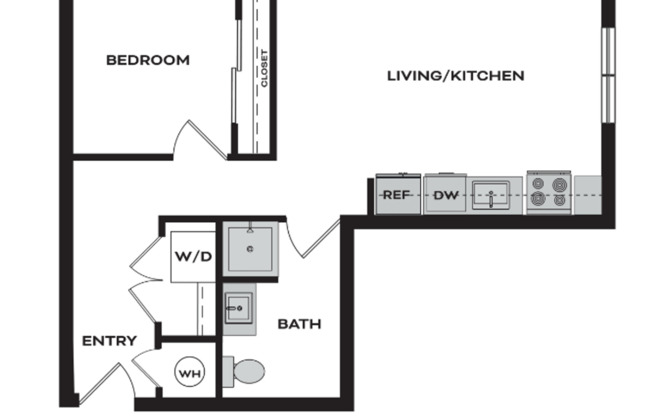 1 bed, 1 bath, 687 sqft, $1,449, Unit 211