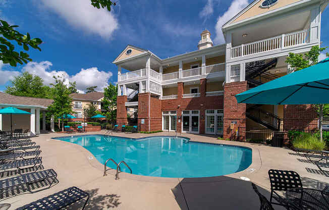 Poolside Sundeck With Relaxing Chairs at Rose Heights Apartments, Raleigh, North Carolina