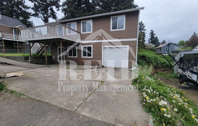 Centrally Located Bremerton Home With Partial View of Sinclair Inlet from Deck