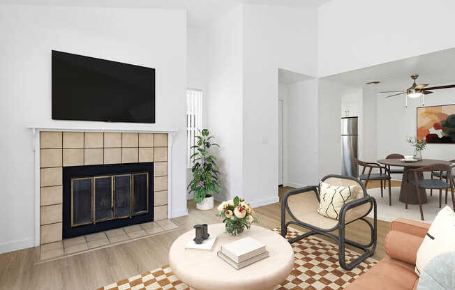 Living Room with Hard Surface Flooring