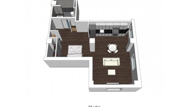 Studio, 1 bath, 625 sqft, $1,350, Unit 403